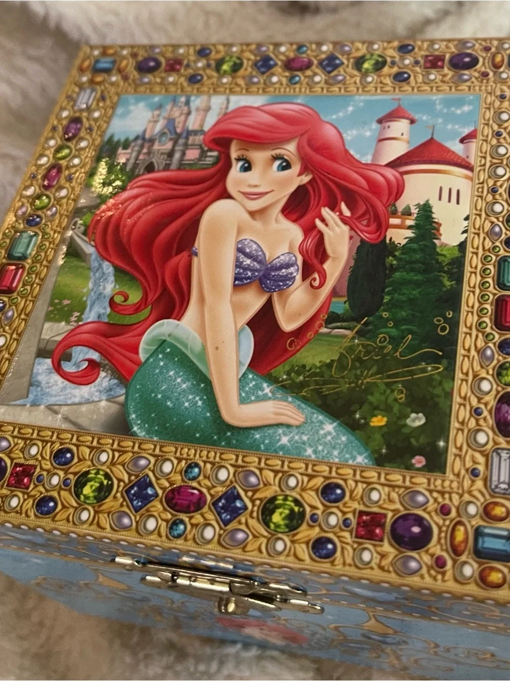 Disney Ariel Music Jewelry Box in Blue and Gold
